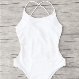 All white one piece swimsuit